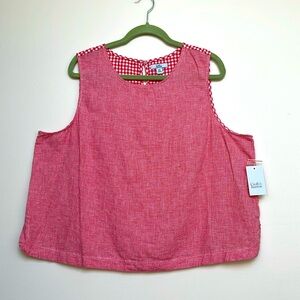 CROFT AND BARROW - Tank top, Red Striped and Checked - Size XXL